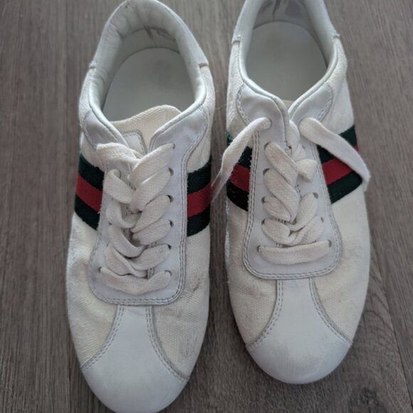 Gucci Kids Shoes in White with Red and Green Stripes 13 - Picture 5 of 11